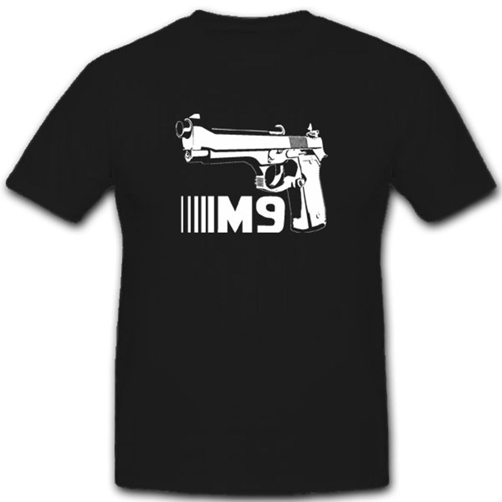 Pistole M9-Handfeuer Waffe Faustwaffe 9mm Pistole Automatik- T Shirt #7317
