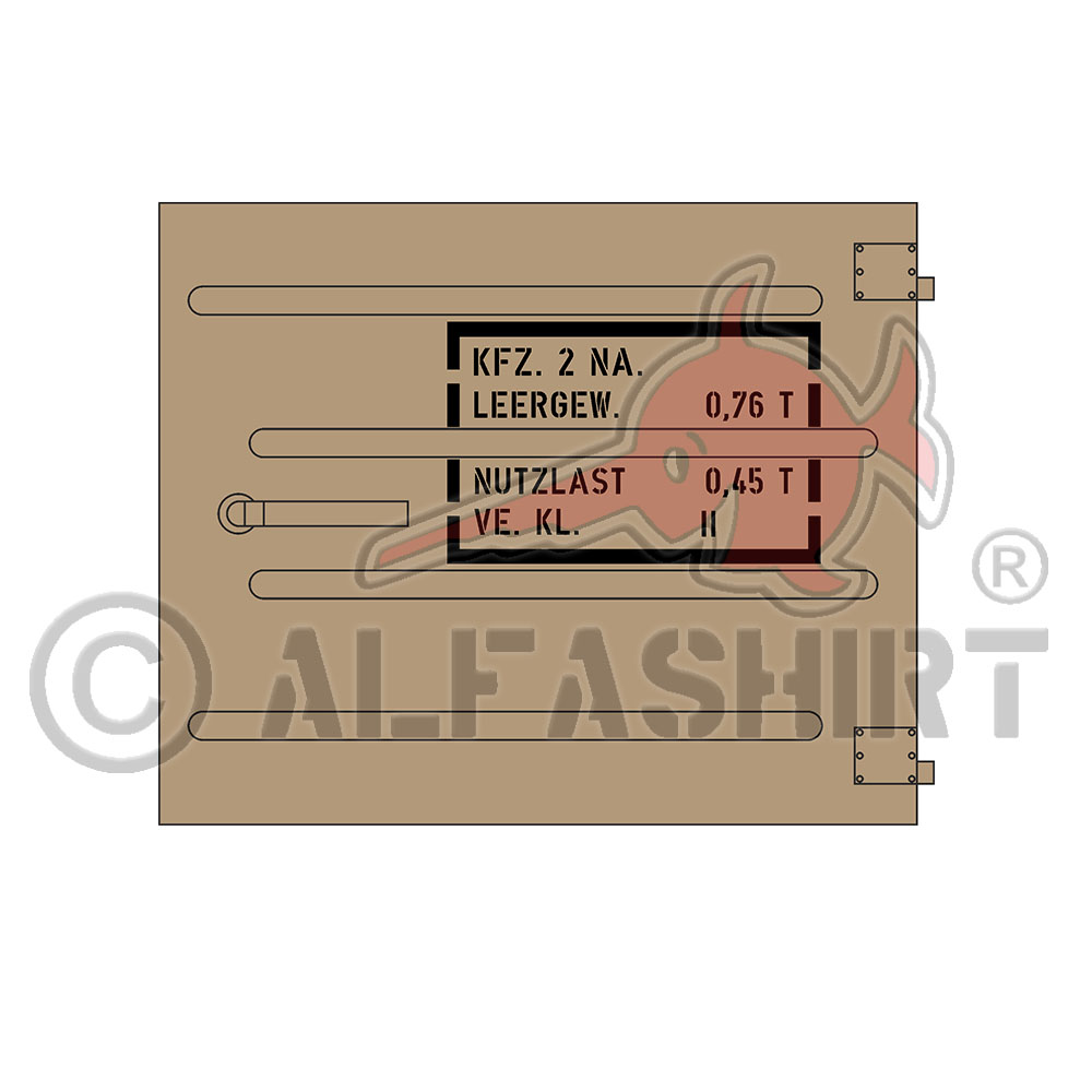 Lackierschablonen Aufkleber Tür Nachrichtenwagen Kübelwagen 33x21cm #A5187