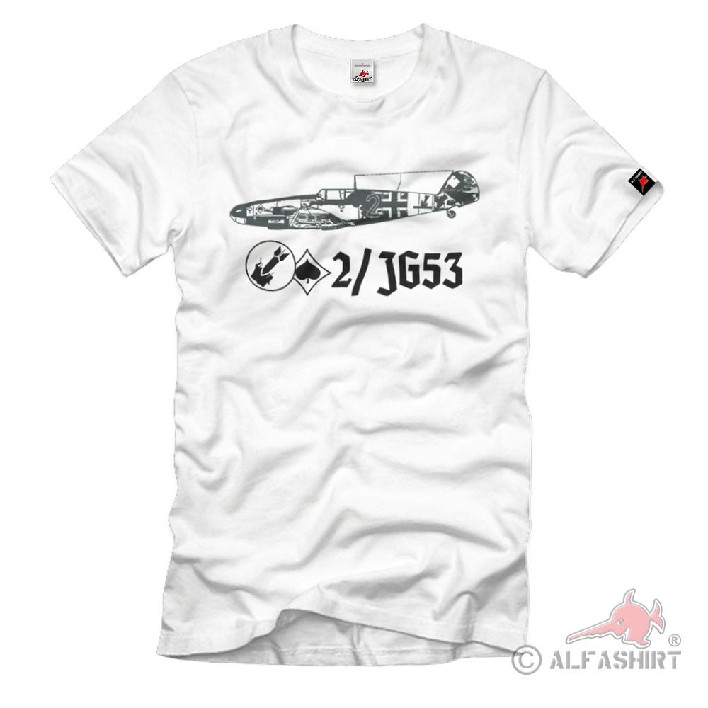 Jagdgeschwader 53 Staffel 2 JG53 Me109 Pick Ass Luftwaffe Airplane T-Shirt # 1826
