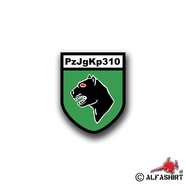 Aufkleber/Sticker PzJgKp 310 Panzerjäger Kompanie Wappen Abzeichen 6x7cm A811