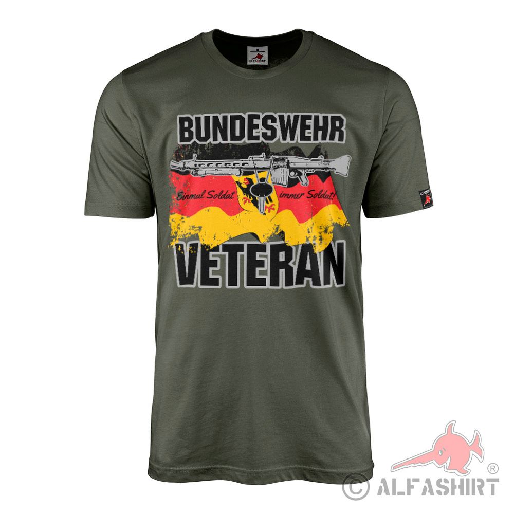 Bundeswehr Veteran Einmal Soldat immer Soldat MG3 Erkennungsmarke T-Shirt #43393