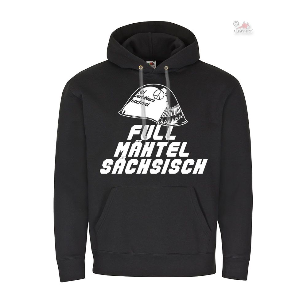 Full Metal Sächsisch Sachsen Fun NVA Helm DDR - Kapuzenpullover #26023