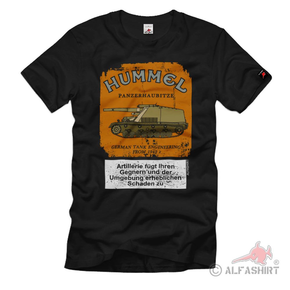 Hummel without filter Tank Howitzer Fun WW2 SdKfz Fun Warning T-Shirt # 36714