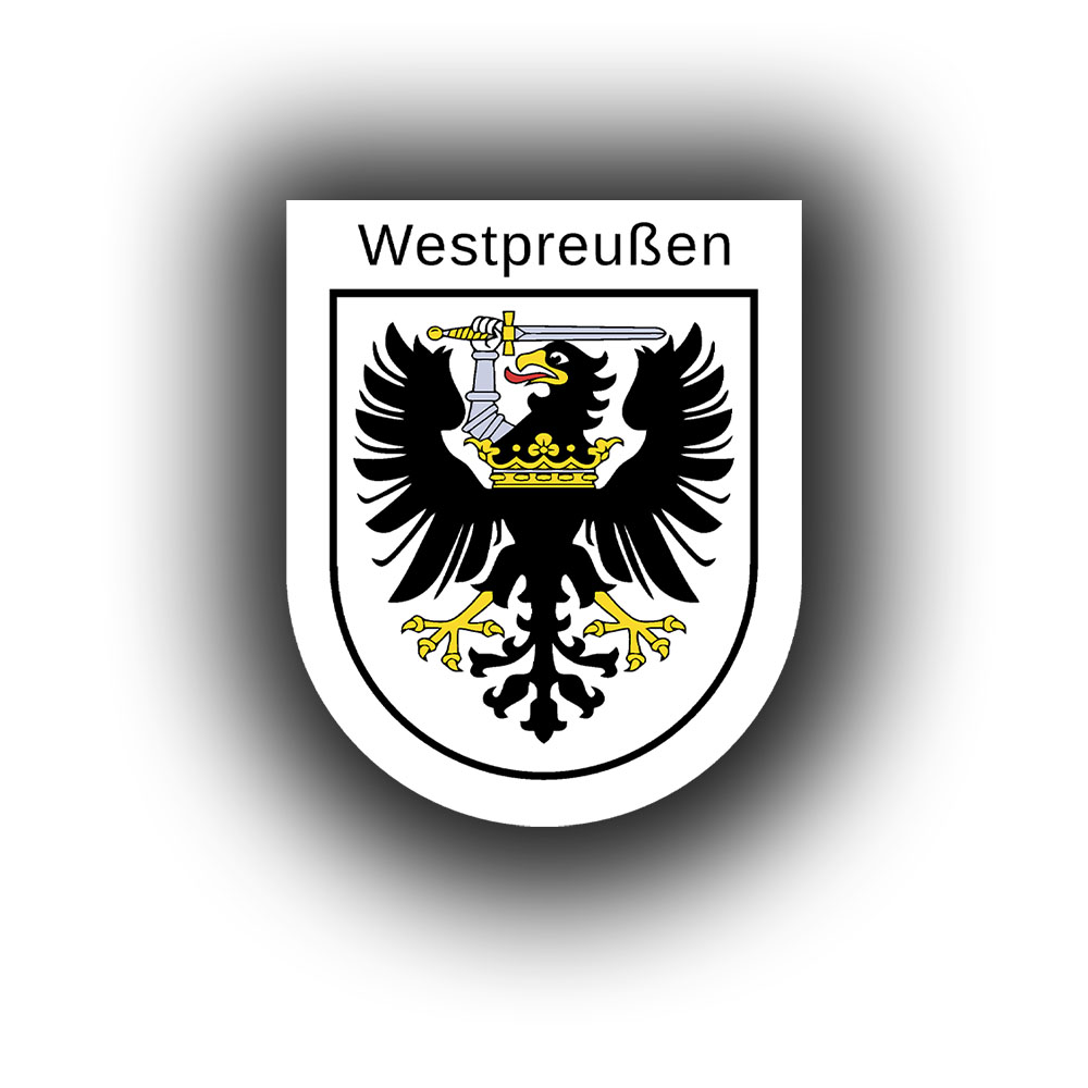 Aufkleber Sticker 8,5x7cm Westpreussen Provinz Adler #A7348