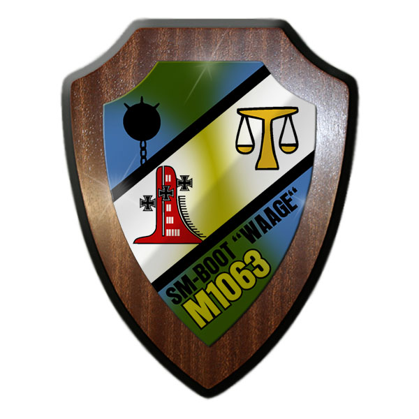 Heraldic shield SM-boat Libra M1063 board aboard minesweeper # 18049