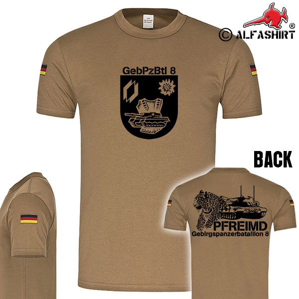 GebPzBtl 8 Gebirgspanzerbataillon BW Leopard Panzer BW Tropenshirt #15030