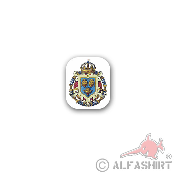 Aufkleber/Sticker Königreich Damatien Adria gekrönte Leopardenköpfe 6x7cm A3212