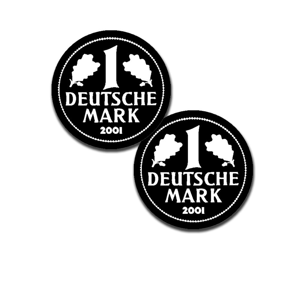 D Mark-Deutsche Mark Deutschland Währung Welt Aufkleber BRD 2x 2,5cm #A5163