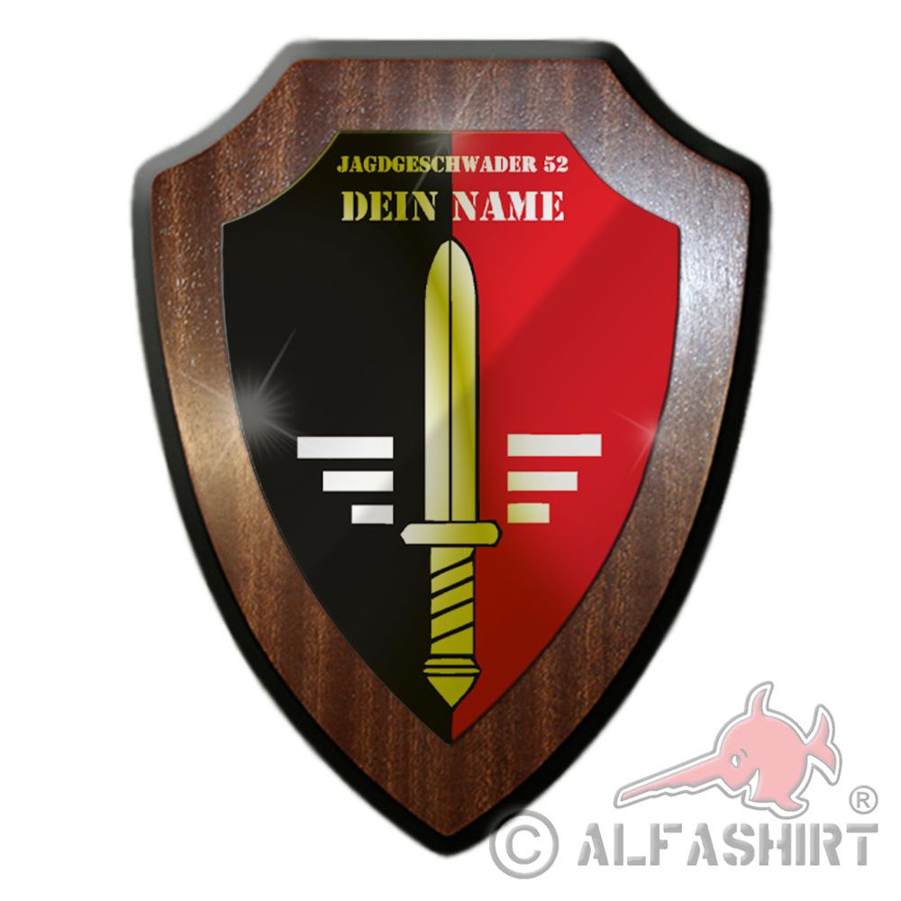 Wappenschild Wappen Abzeichen Jagdgeschwader52 Personalisiert Bundeswehr #38676