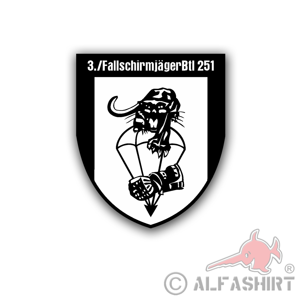 Aufkleber 3 FallschirmjägerBtl 251 Bataillon Einheit Militär 30x25cm #A4761