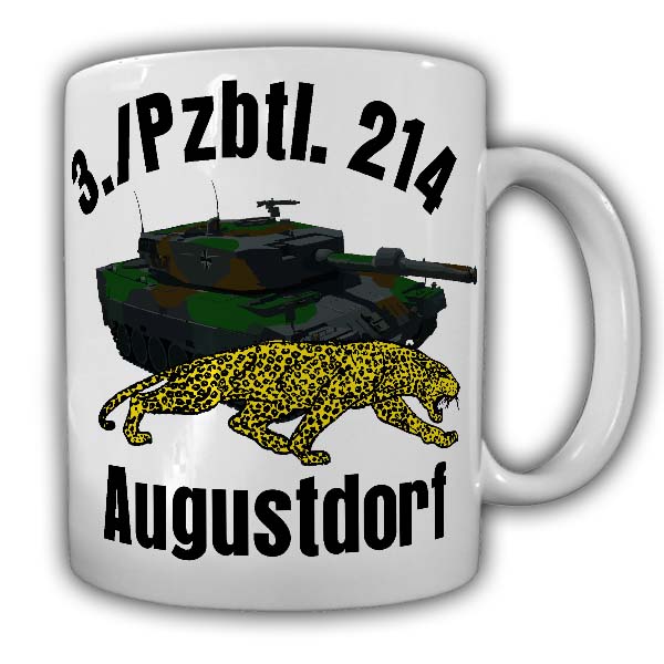 Tasse 3 Pzbtl 214 Augustdorf Tiger Panzer Heer Bundeswehr Deutschland Bund#24869