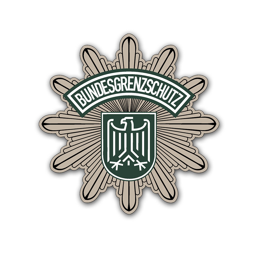 Sticker BGS coat of arms emblem star federal border guard 10x10cm A5379