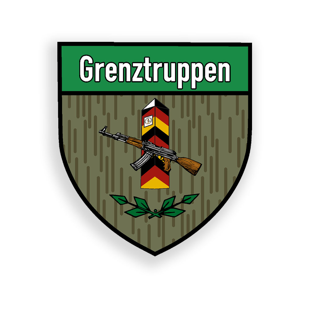 Border troops NVA boundary stone GDR AK Strichtarn border security # A6018