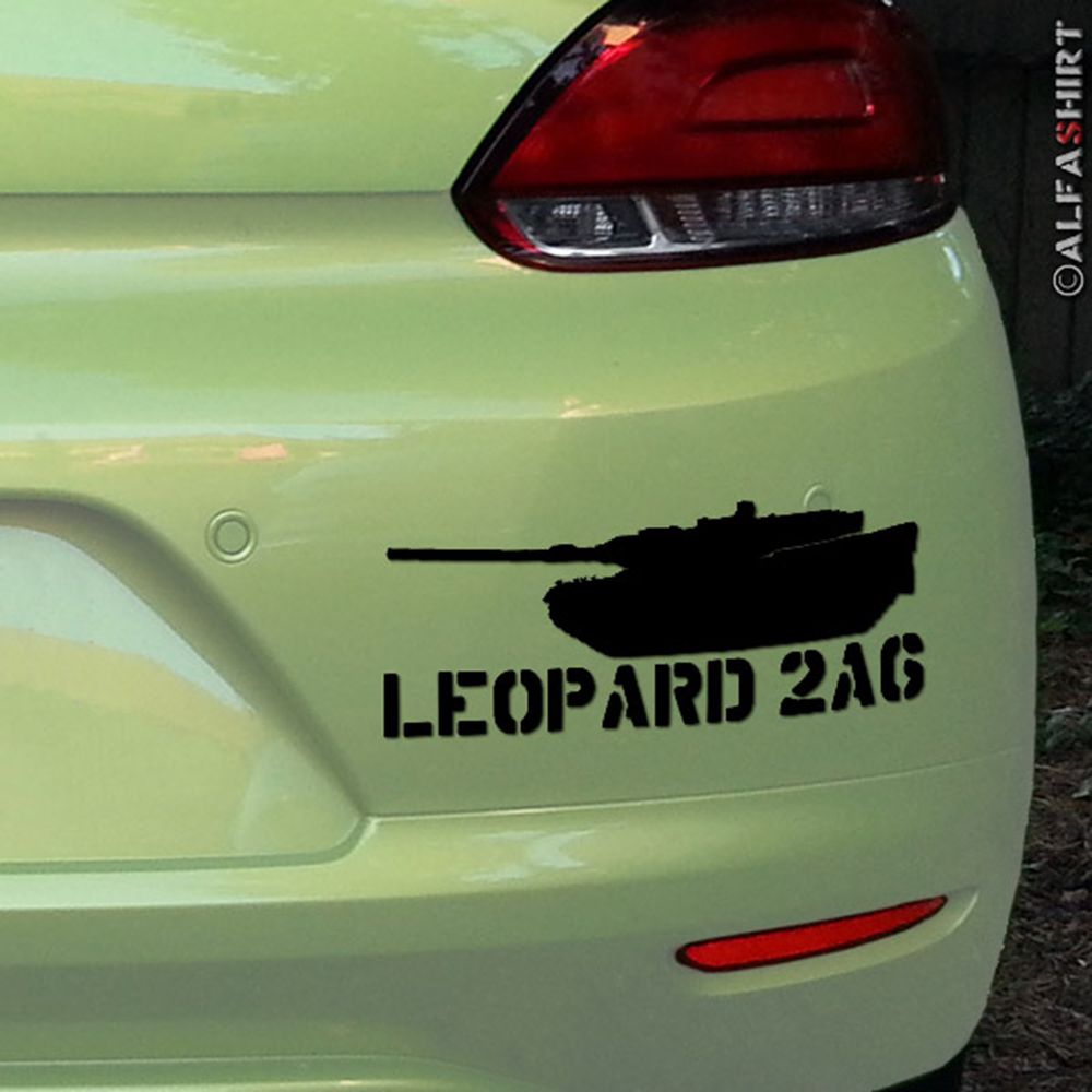 Sticker - Leopard 2 A6 Panzer Leo BW Bundeswehr 15x6cm black # A228