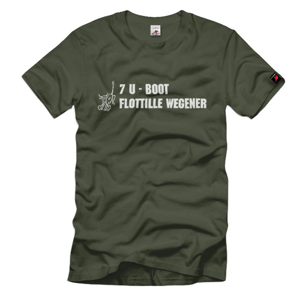 7 U-Flottille Wegener Unterseebootsflottille U-Boot Stier Scarpa T-Shirt#1633