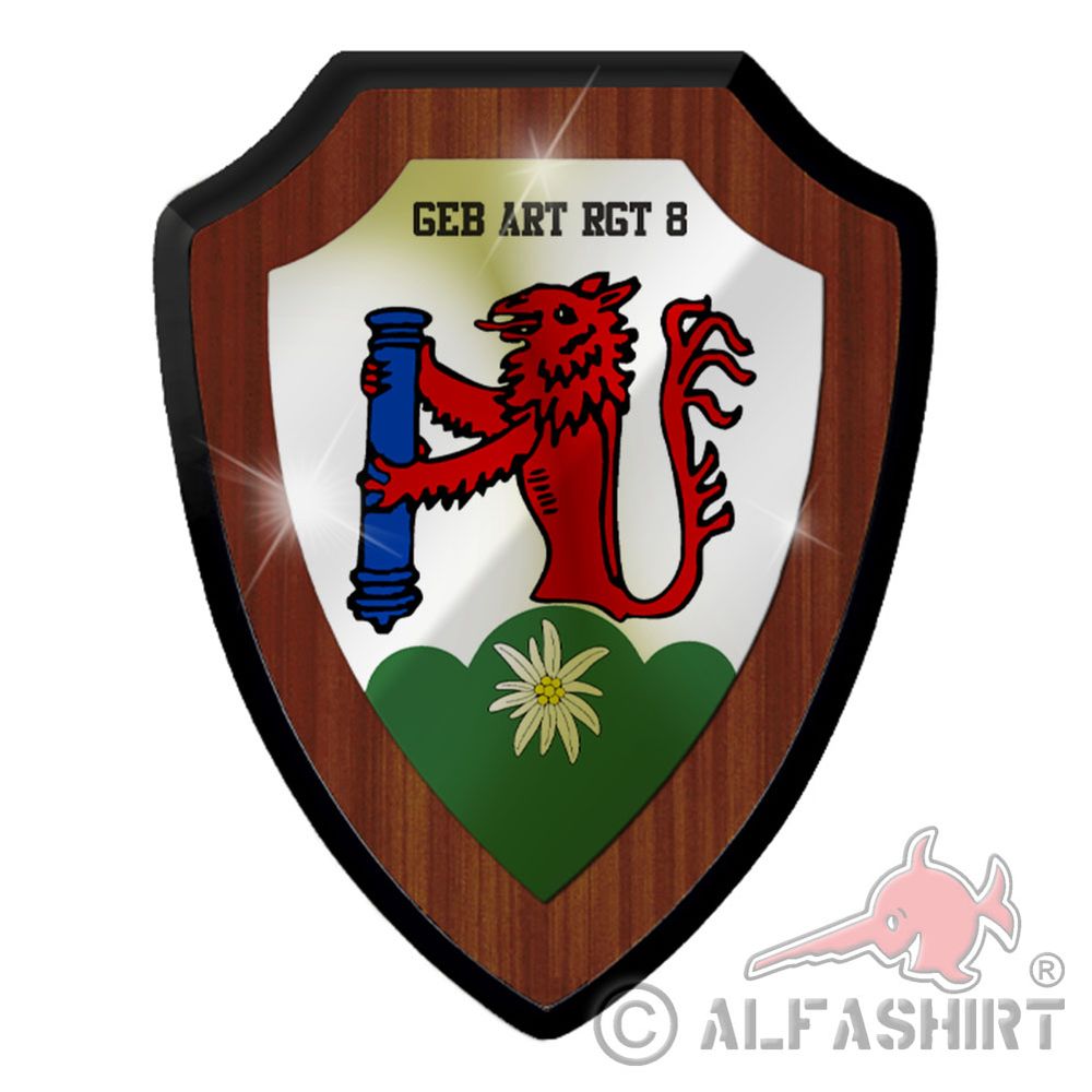 Heraldic shield GebArtRgt 8 1st Mountain Division Mountain Artillery Regiment # 37494