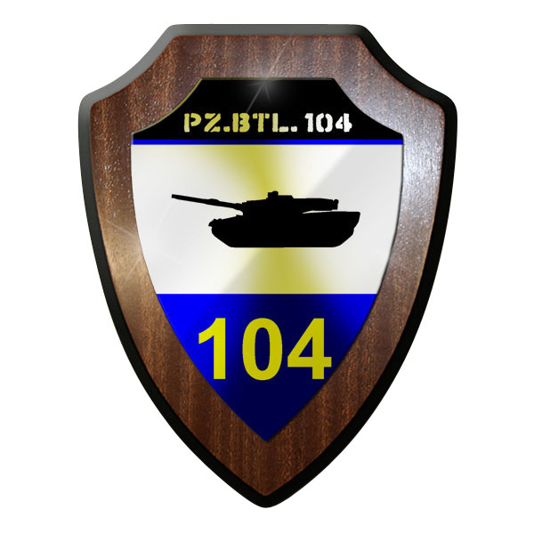 Wappenschild / Wandschild / Wappen - PzBtl 104 Panzerbataillon Panzer Bw 2 #8827
