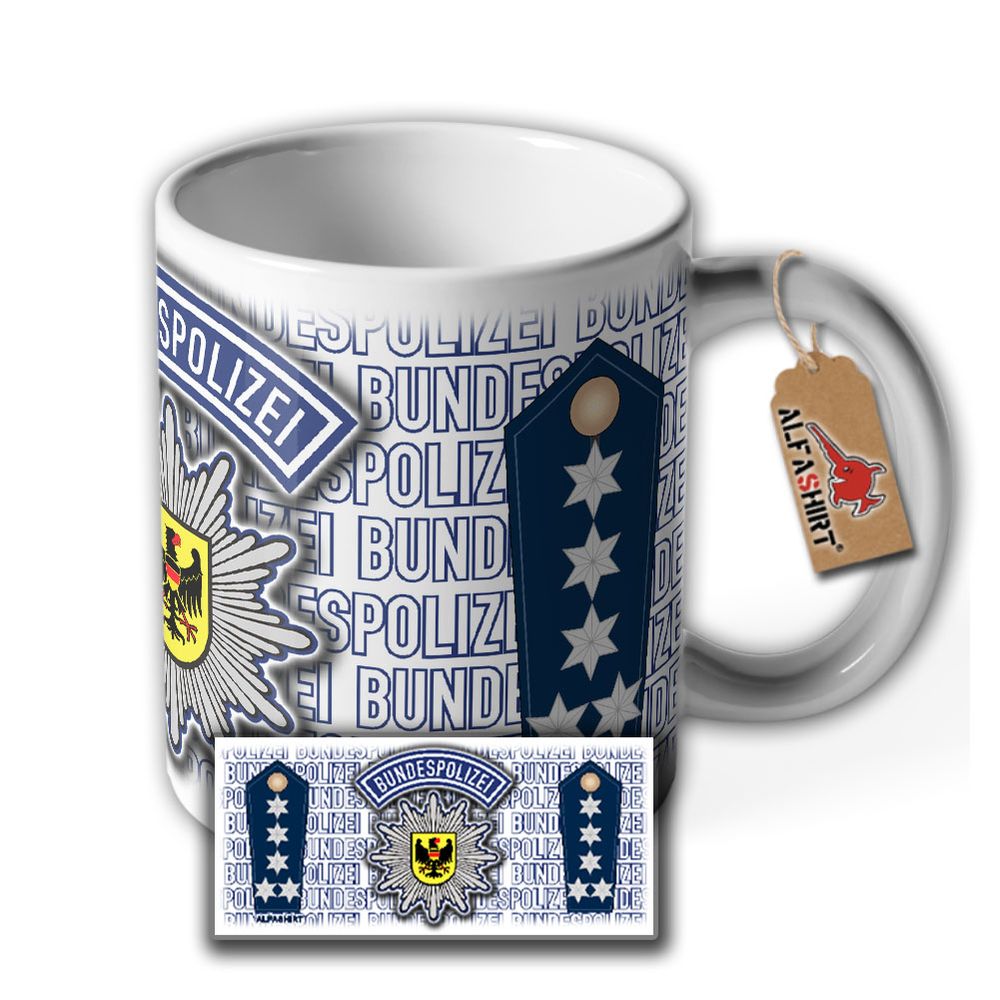 Polizeihauptkommissar Bundespolizei BPOL EPHK Abzeichen Dienstzeit Tasse #29141