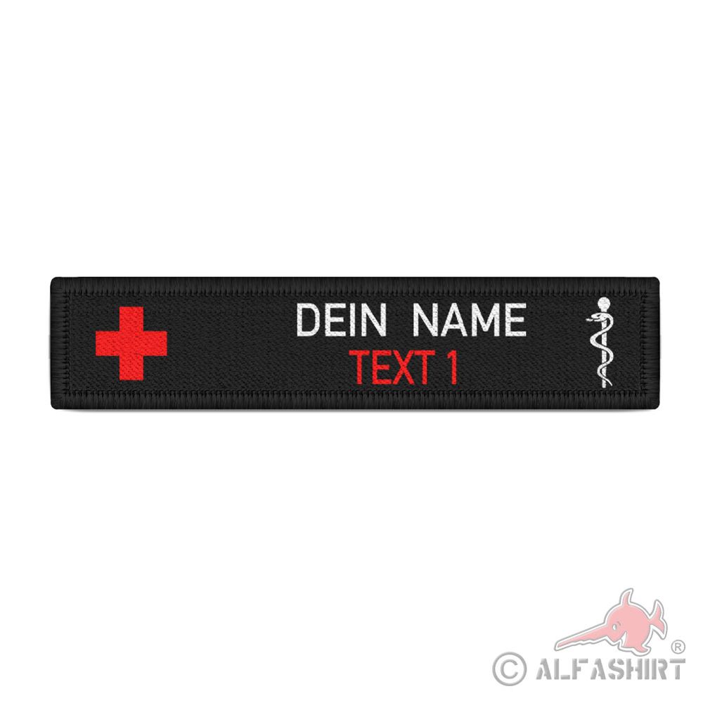Copytec Wunschtext Namensschild Patch Für Feuerwehr & Rettungsdienst - 2.5x12.5cm