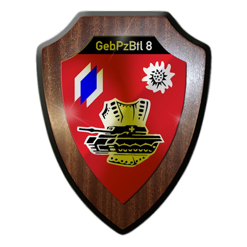 Wappenschild / Wandschild - GebPzBtl 8 Gebirgspanzerbataillon Gebirge #13158