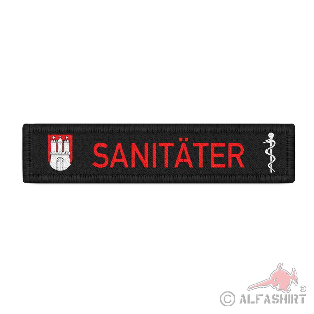 SANITÄTER Hamburg Namen-Schild Patch Feuerwehr Rettungsdienst #40662