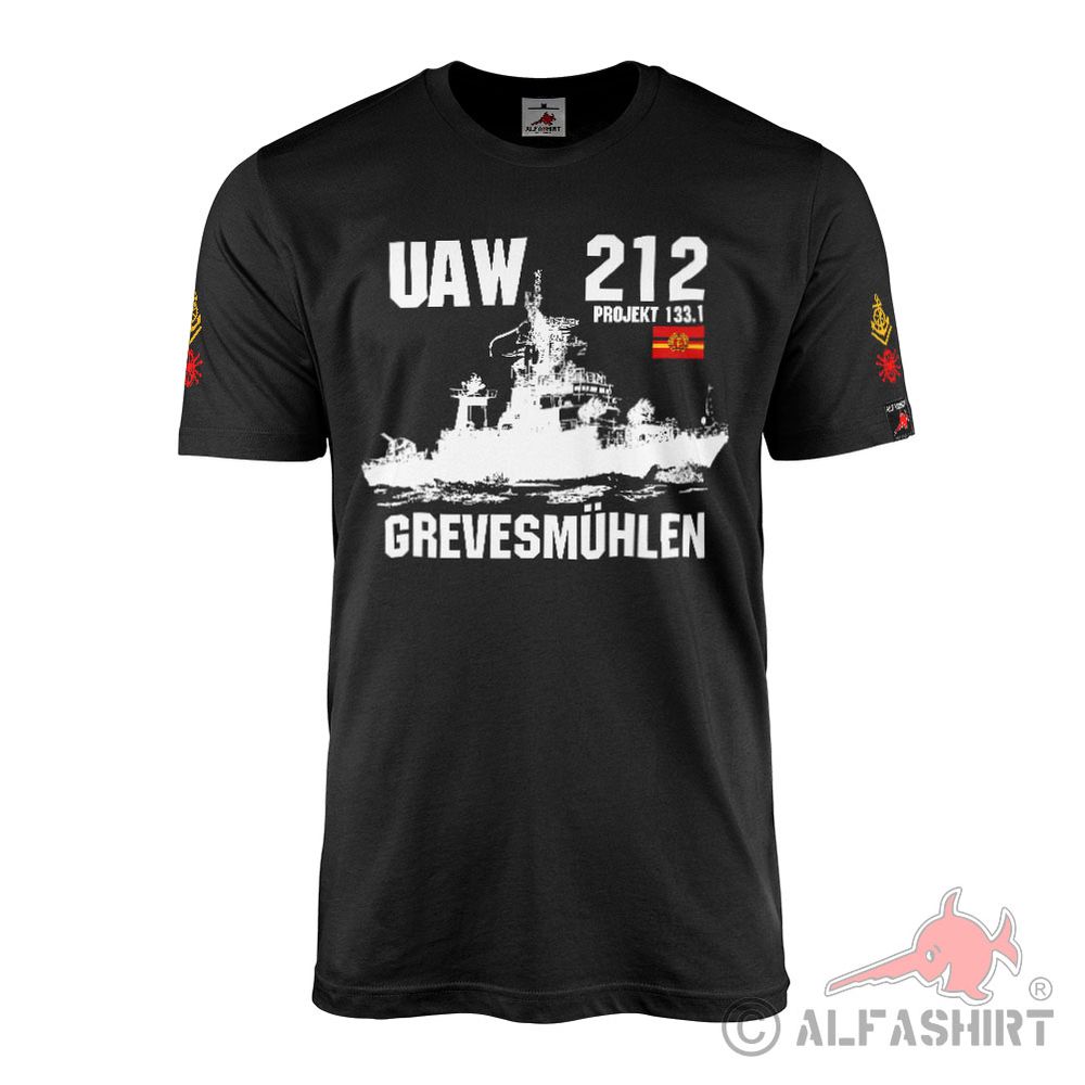 T-Shirt schwarz UAW 212 Nationale Volksarmee Volksmarine Marine Obermaat #42546