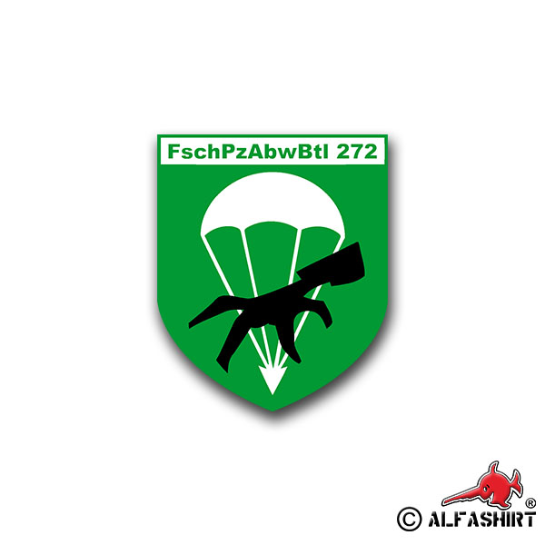 Aufkleber/Sticker FschPzAbwBtl 272 Fallschirmpanzerabwehr Wappen 6x7cm A1411