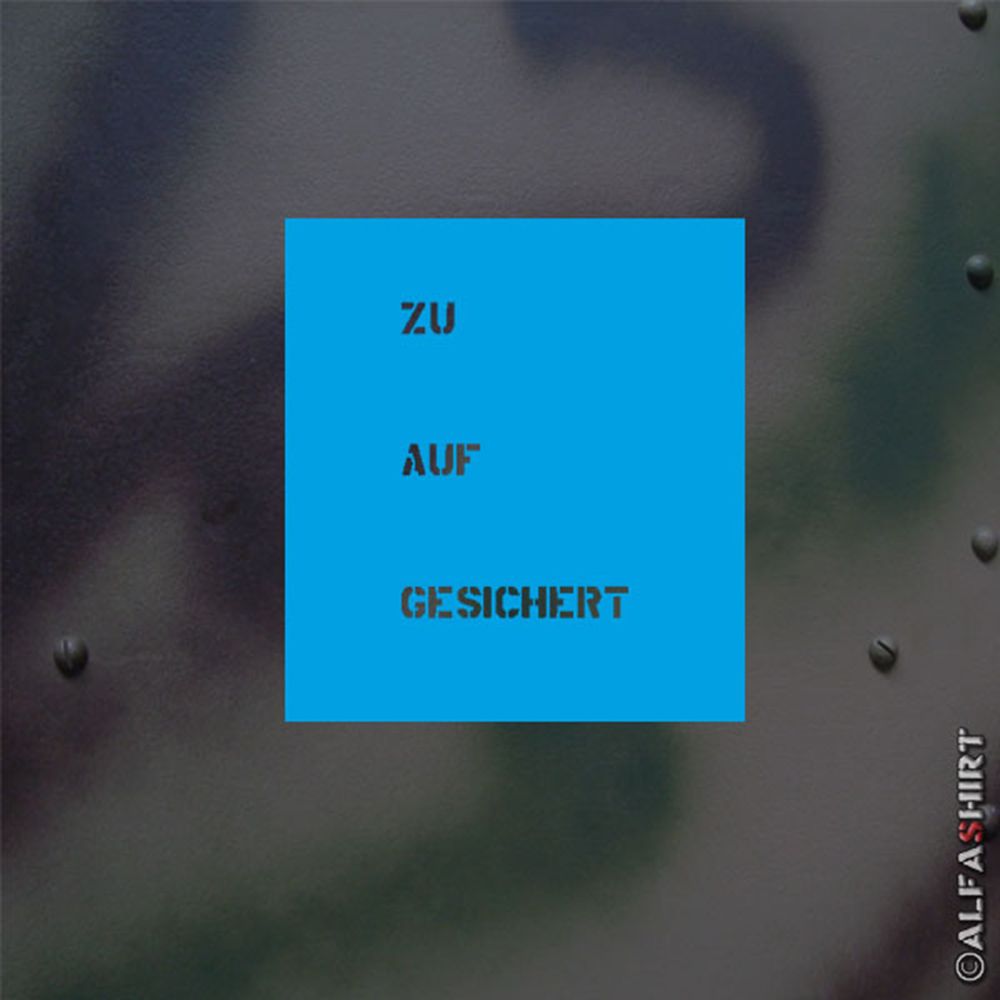 Lackierschablonen Aufkleber Zu Auf Gesichert Kiste Waffe Panzer 1cm hoch #A255