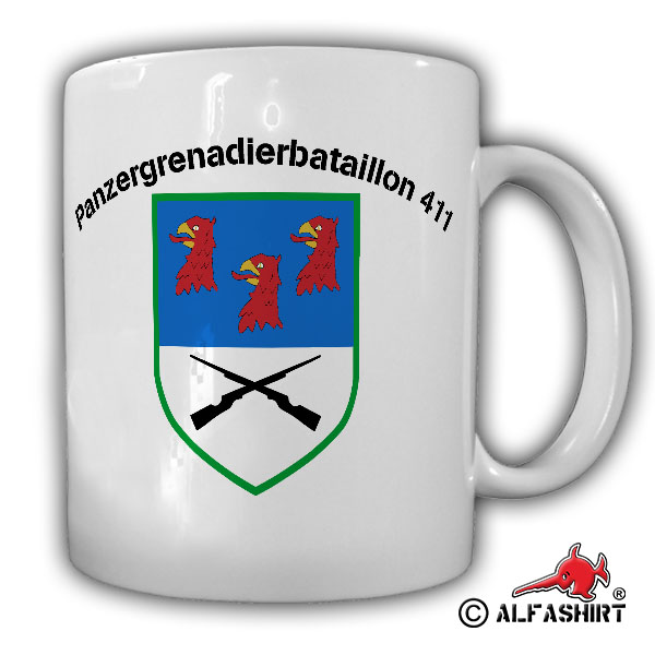 Panzergrenadier Battalion 411 PzGrenBtl Coat of Arms Badge Cup # 15321