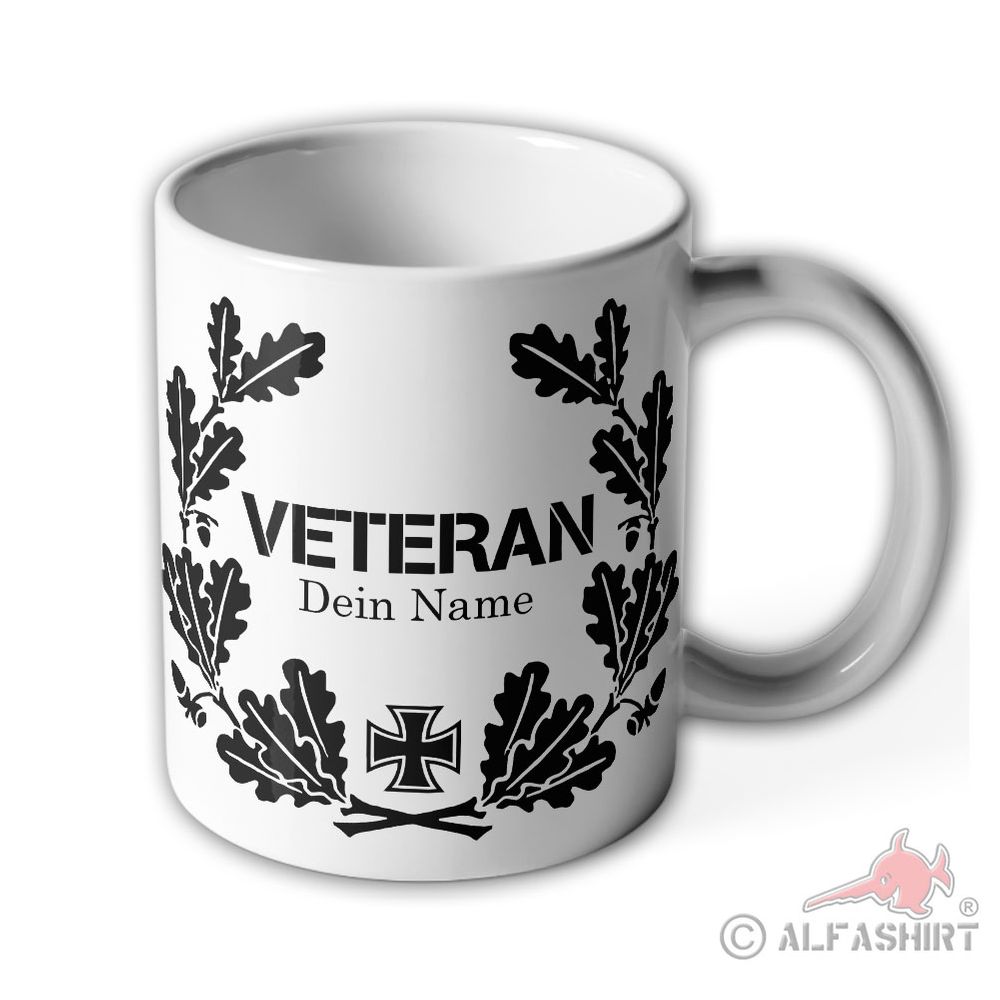 Mug personalized individualized Veteran Oak Leaves Iron Cross #41600