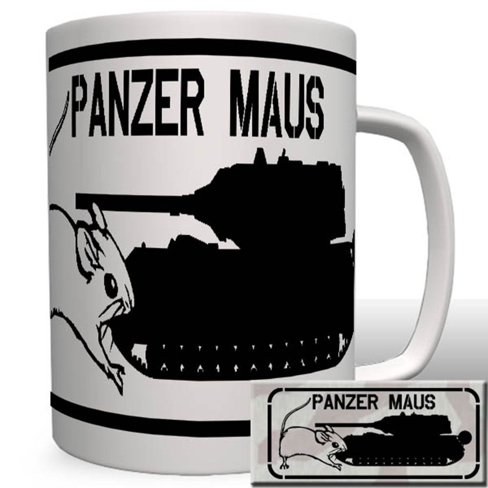 Panzer Maus Schild Tier Fahrzeug Gelb Stein Schilder Wappen Emblem Tasse #16742