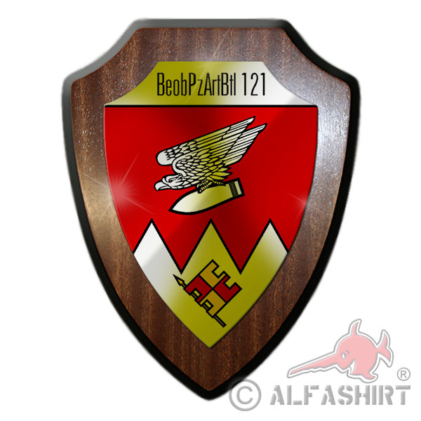 Escutcheon BeobPzArtBtl 121 Observation Tank Artillery Battalion BW # 31851