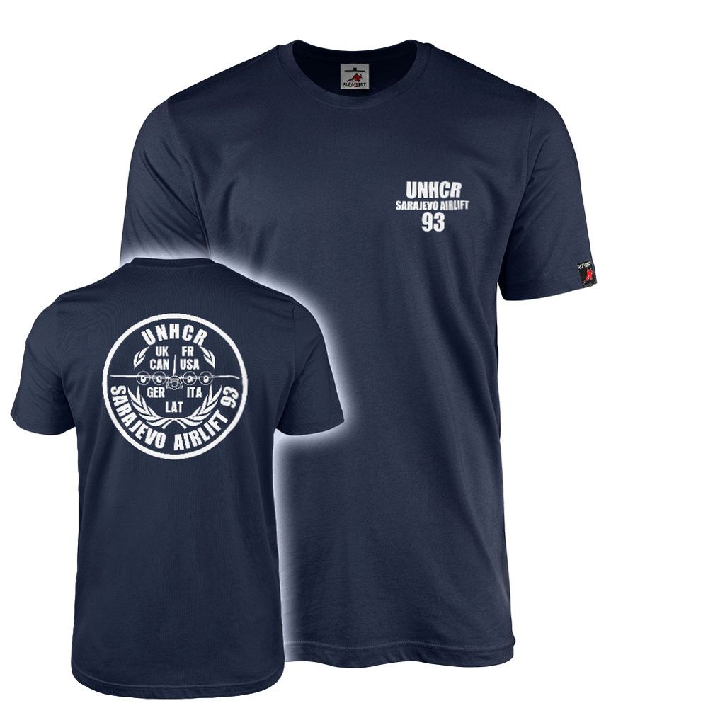T-Shirt UNHCR Sarajevo Airlift Luftbrücke Hilfe Lebensretter Bosnien #46578