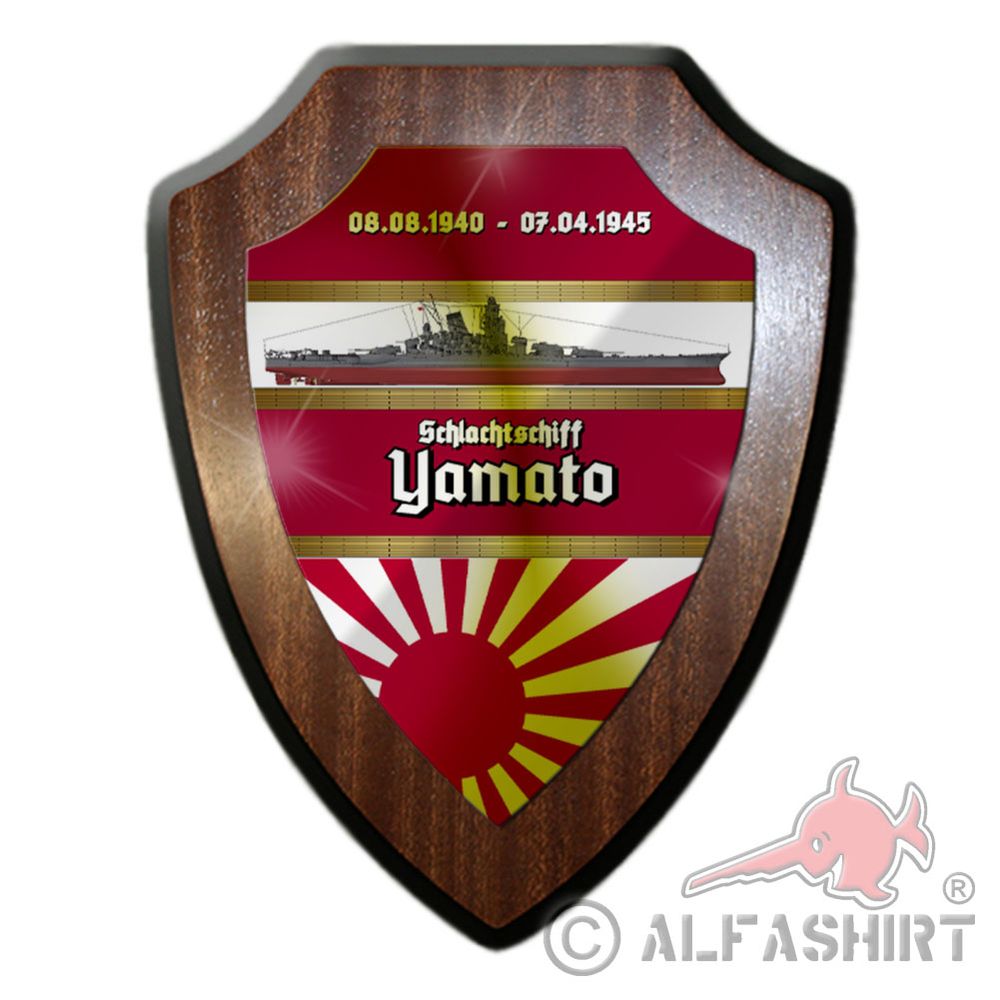 Wappenschild Schlachtschiff Yamato Artillerie 46 Hinterladergeschütze #35902