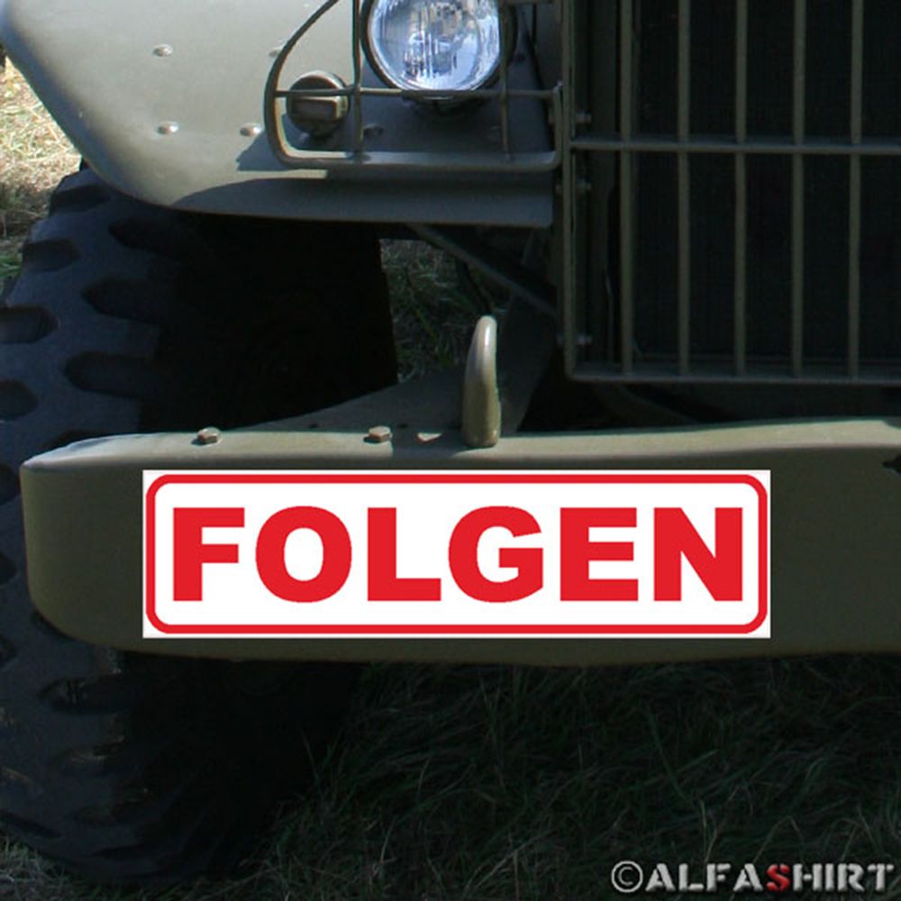 Magnetic shield Please follow patrol police Feldjäger Bundeswehr vehicle # A336