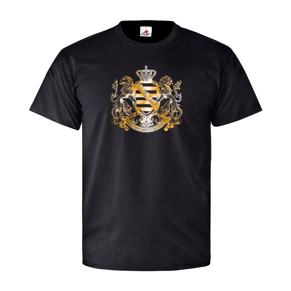 Wappen Königreich Sachsen Gold Dresden Abzeichen Löwen T Shirt #26866