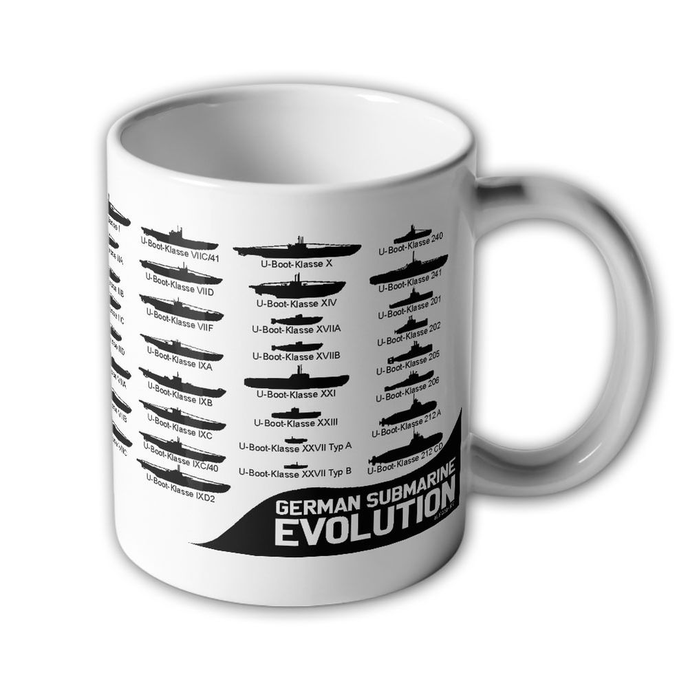 Tasse German Submarine Evolution Bundeswehr Bundesmarine Marine U-Boote #42329