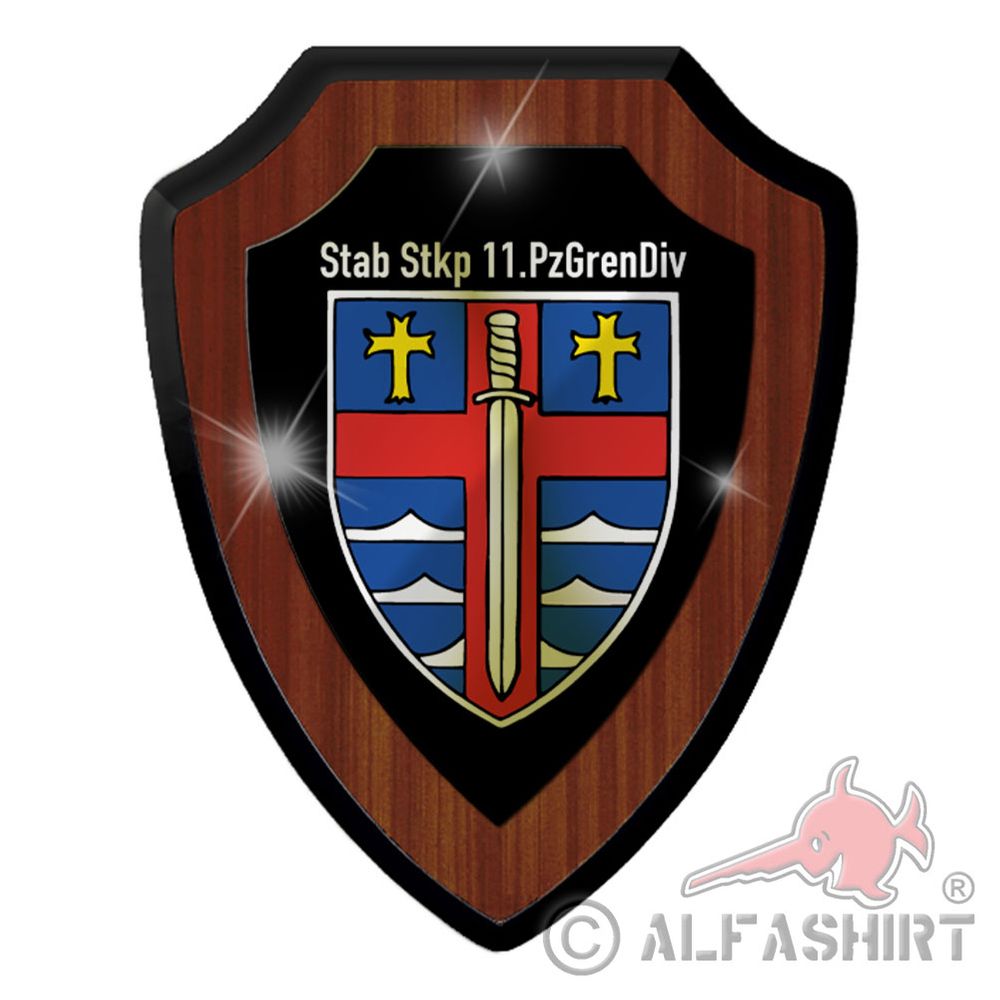 Wappenschild Stab StKp 11 PzGrenDiv Wappen Bundeswehr Abzeichen #38497