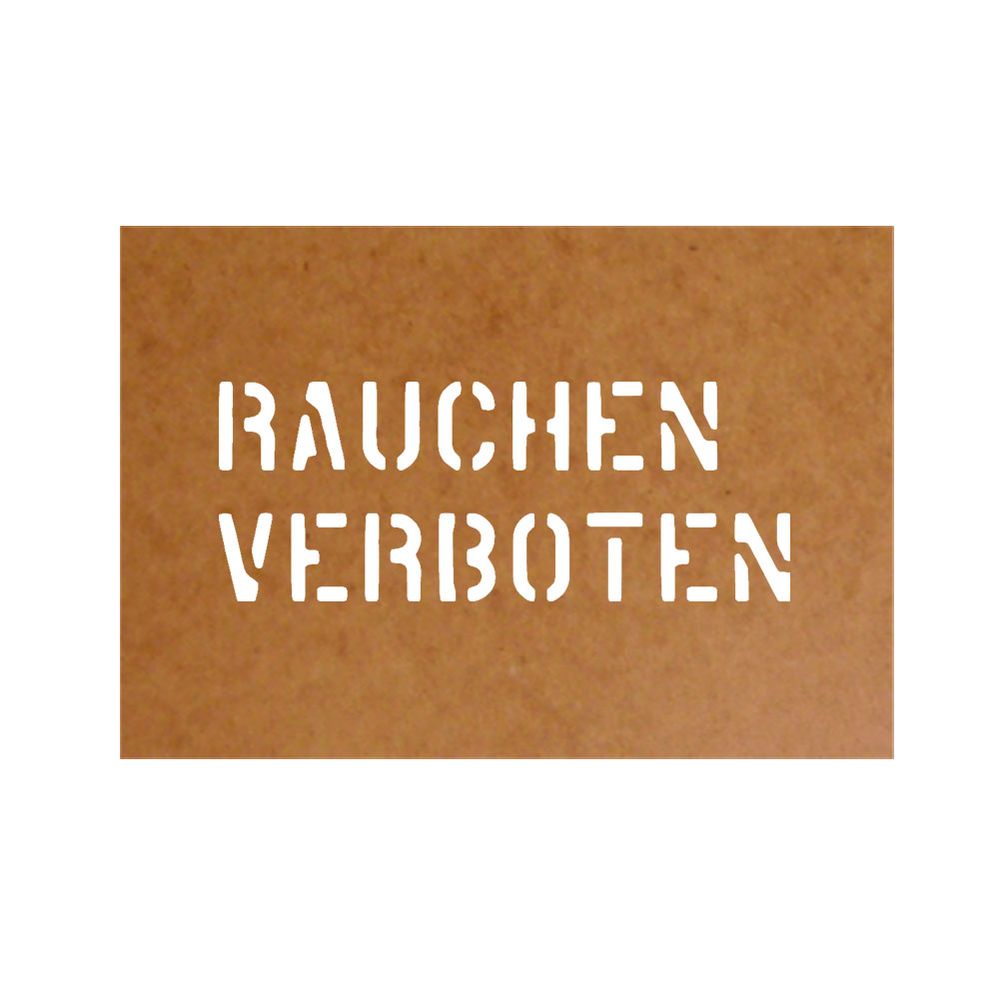 Rauchen Verboten Schablone Ölkarton Bundeswehr Lackierung 6,2x16cm  #31373