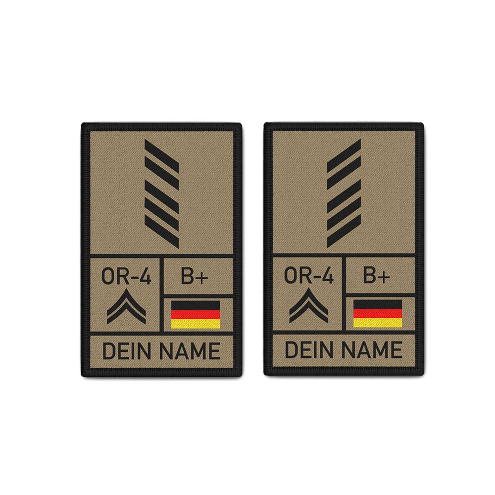 Rank Patch 9,8x6cm OStGefr Tropen mit Namen Oberstabsgefreiter Bundeswehr #35993