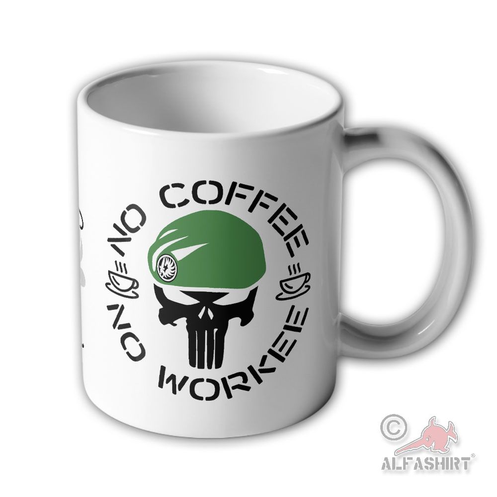 Tasse Thomas Gast No Coffee No Workee Kaffee Becher Legionär Wachmacher#46206