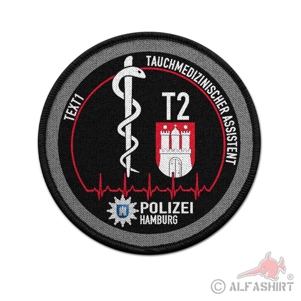 Patch 9cm personalisierbar Polizei Hamburg Wappen Polizeistern #44431
