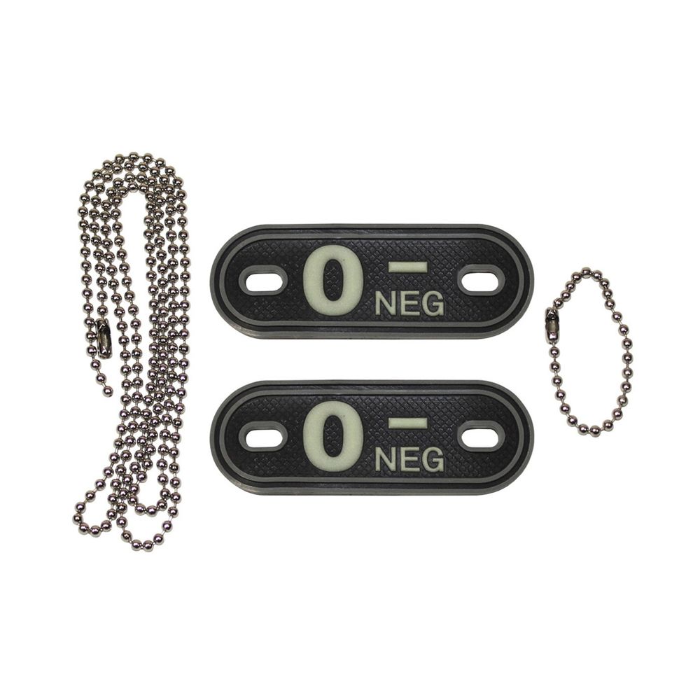 Dog Tag Blutgruppe 0- Neg Negativ Bundesheer Kette 3d Rubber 2,5x7cm #20496