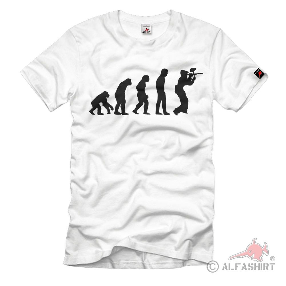 Evolution Paintball vom Affen zum Zocker Hobby Big Game Veckring - T Shirt #2348 