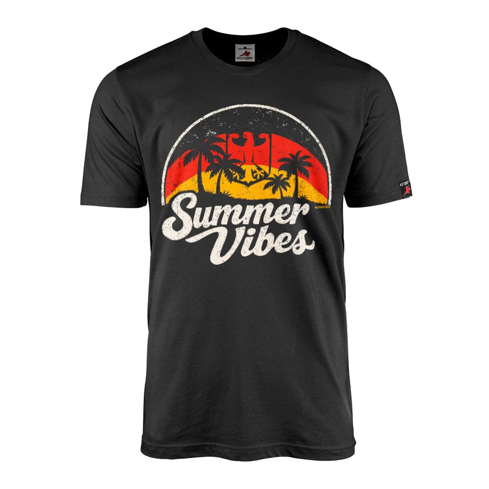 German Summer Vibes Deutschland Veteran Strand schwarz rot gold T-Shirt#47600