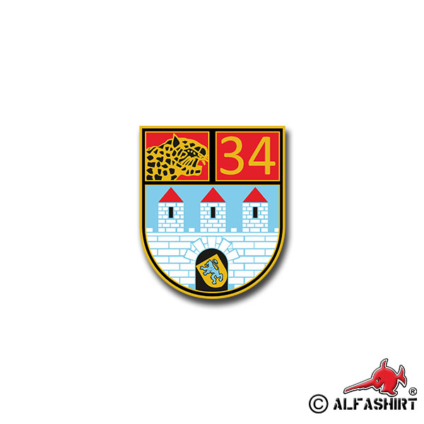 Aufkleber/Sticker PzBtl 34 Panzer Bataillon Nienburg Leo Celle BW 6x7cm A1180