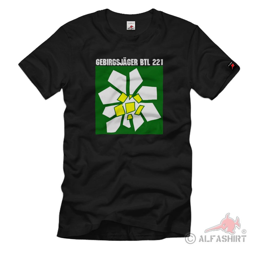 Gebirgsjäger-Bataillon 221 bis 1981 Mittenwald Bundeswehr Wappen T-Shirt #1836