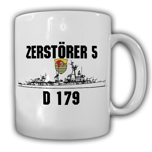 Tasse Zerstörer 5 D179 Bundesmarine Bundeswehr Schiff Becher Emblem #20365