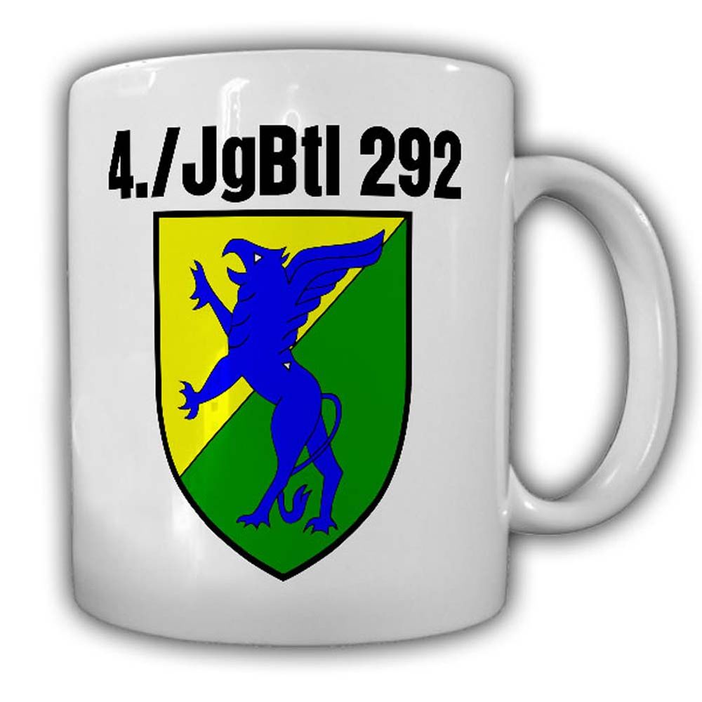 Tasse 4 Jägerbataillon 292 JgBt Bundeswehr Abzeichen Logo Kompanie Deutsch#24532