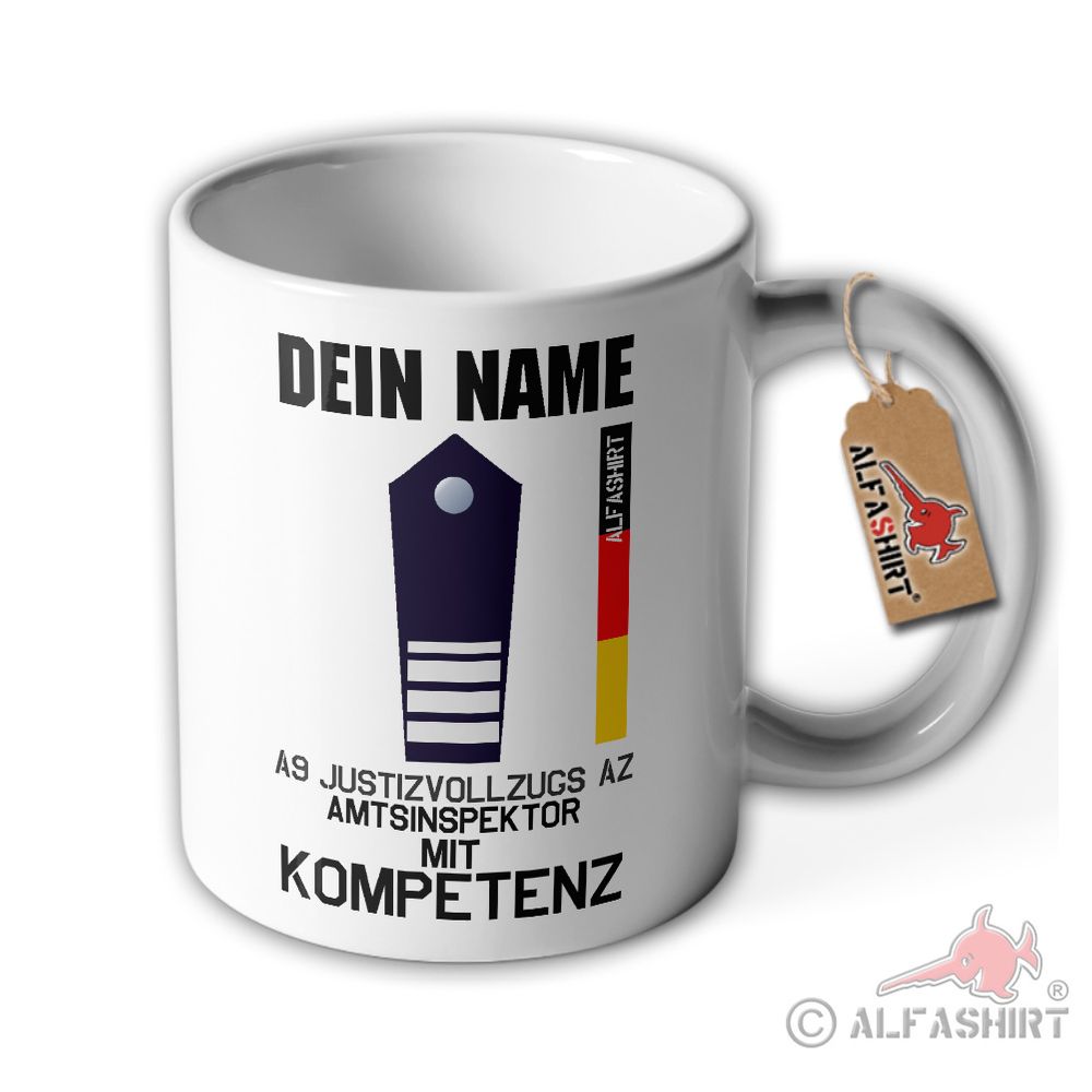 Tasse Justizvollzugamtinspektor mit Amtszulage personalisiert Abzeichen #35193